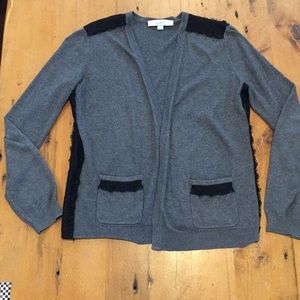 Grey & black lace pocket cardigan